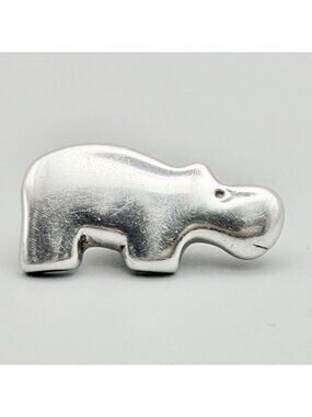 Mignon Faget Animal Crackers Hippo Pin Retired Sterling Silver Zoo 1975 Design